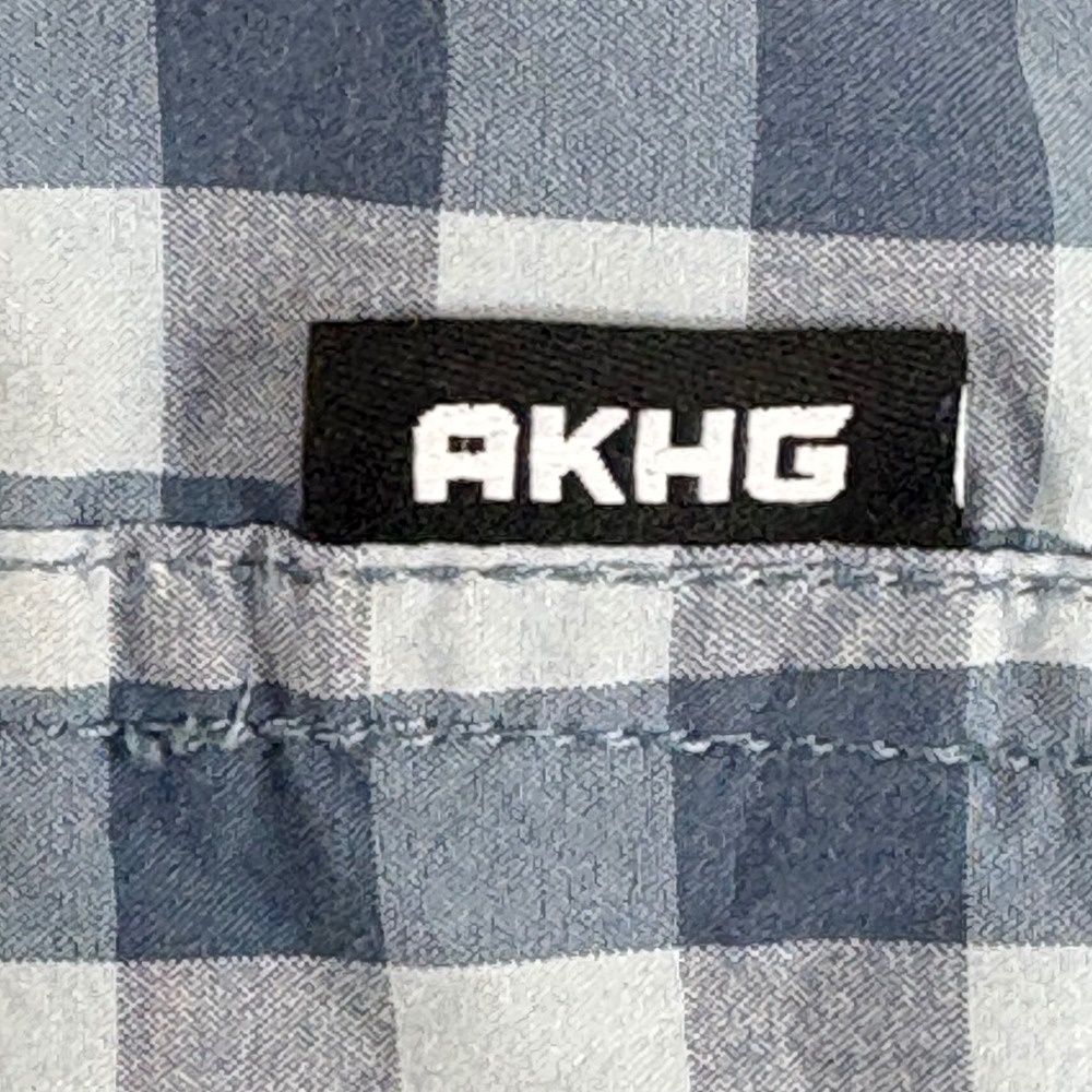 Alaskan Hardgear Men's XL Slim Fit Blue Gingham Short Sleeve Shirt Zipper Pocket - Picture 7 of 9